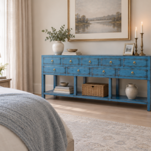 Sideboard shabby chic blau