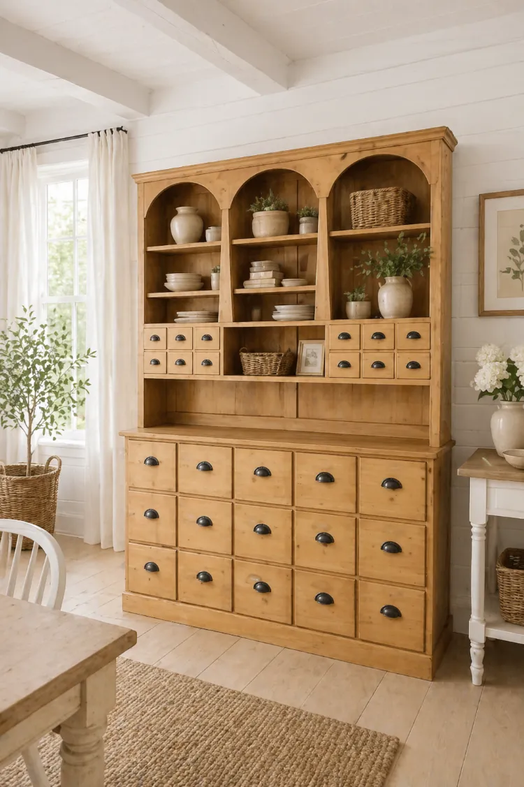 antiker apothekerschrank weichholz