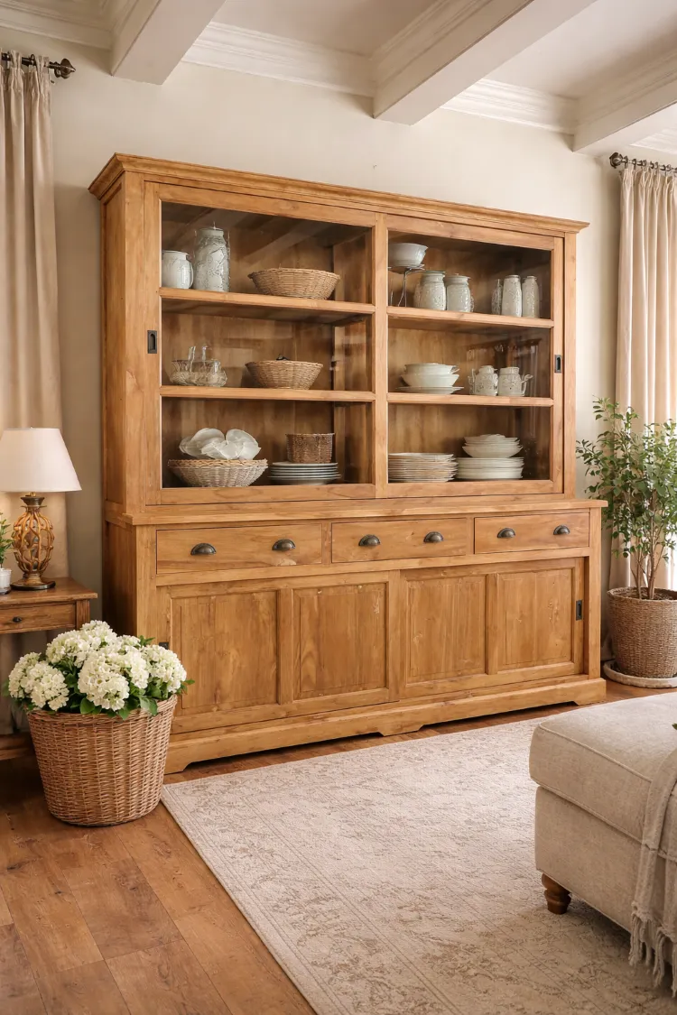 Buffetschrank massiv teakholz landhaus