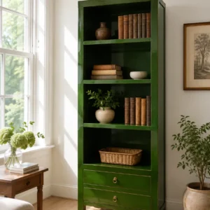 Bookcase green country style