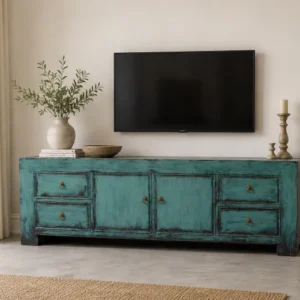 TV Schrank Shabby chic blau