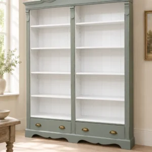 Bücherschrank grün/weiß